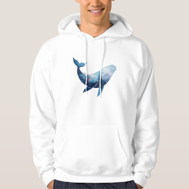 Moletom Design de Vida Marinha de Baleia Elegante (Frente)