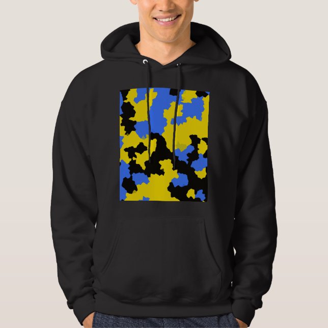 Moletom Design do abstrato preto amarelo (Frente)