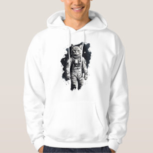 Moletom Design do Astronauta de Tinta Preta
