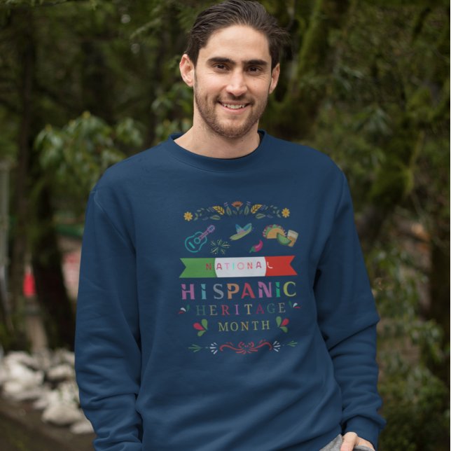 MOLETOM DESIGN DO MÊS DO PATRIMÔNIO HISPÂNICO NACIONAL (Criador carregado)