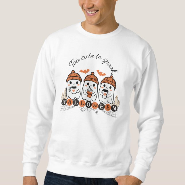 Moletom design fantasma "Muito bonito para assustar" (Frente)