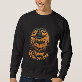 Moletom Design Feliz Halloween em um Preto