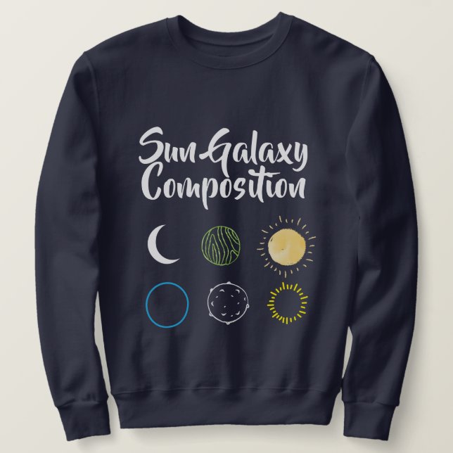 Moletom Design surpreendente da combinação Sun Galaxy (Frente do Design)