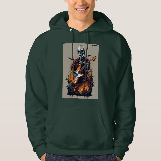 Moletom "Destruiu o Morto: Tee Guitarista do Crânio Assust (Frente)