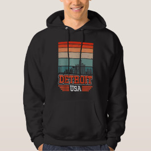 Moletom Detroit Michigan USA Retro Vintage Sunset Skyline