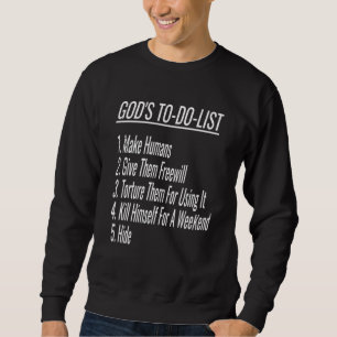 Moletom Deuses a Fazer Lista Ateísta Humor Ateísta Cristão