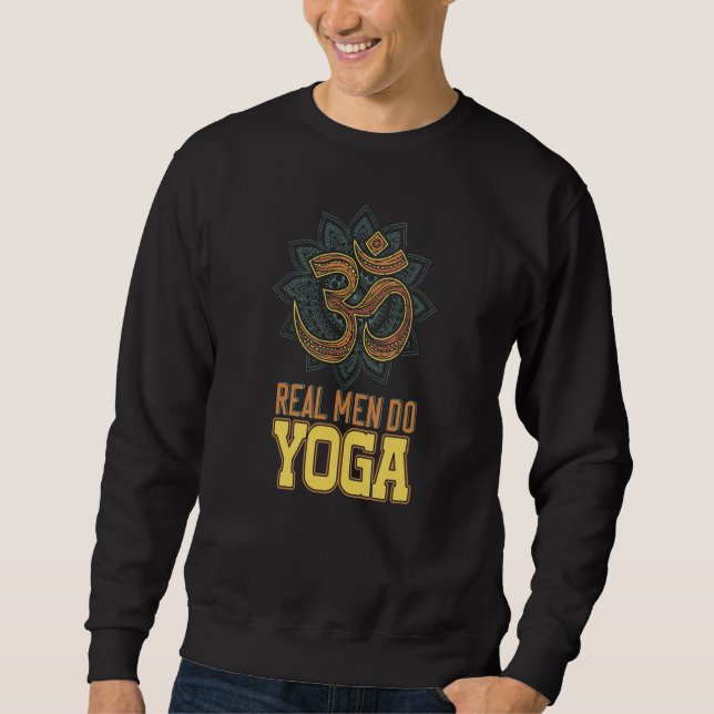 Moletom Devanagari Real Man Do Yoga Namaste (Frente)