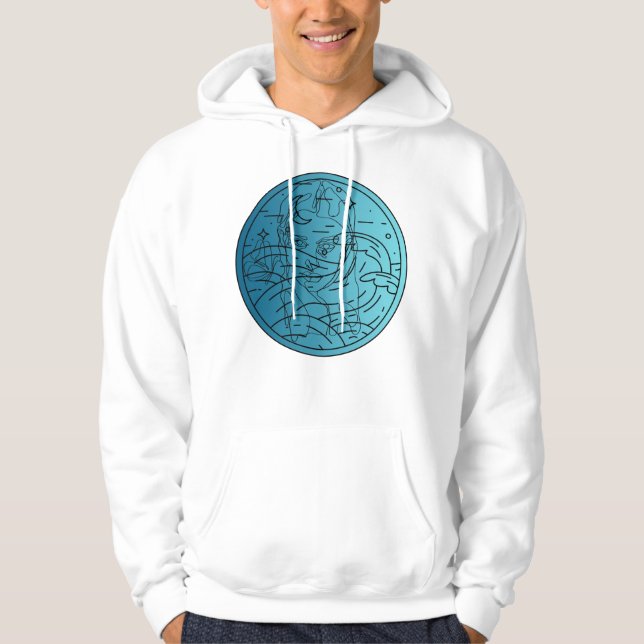 Moletom Devaneio Oceânico – Retrato Minimalista de Arte de (Frente)