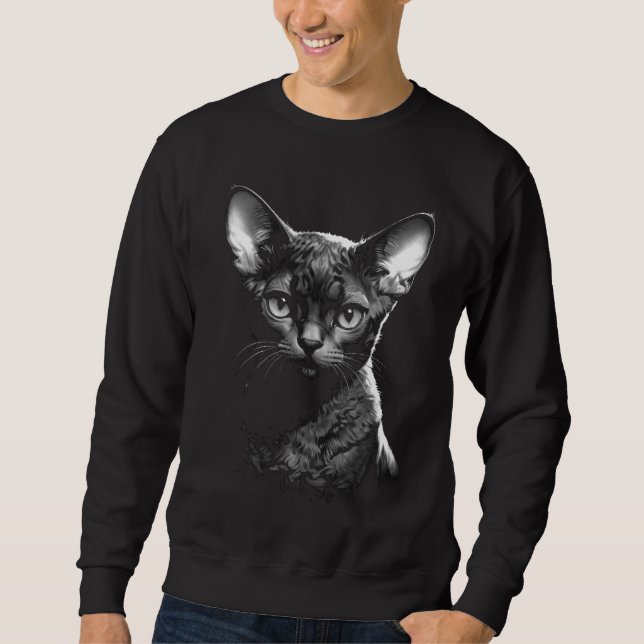 Moletom Devon Rex Dark Art Men's Black Sweater (Frente)