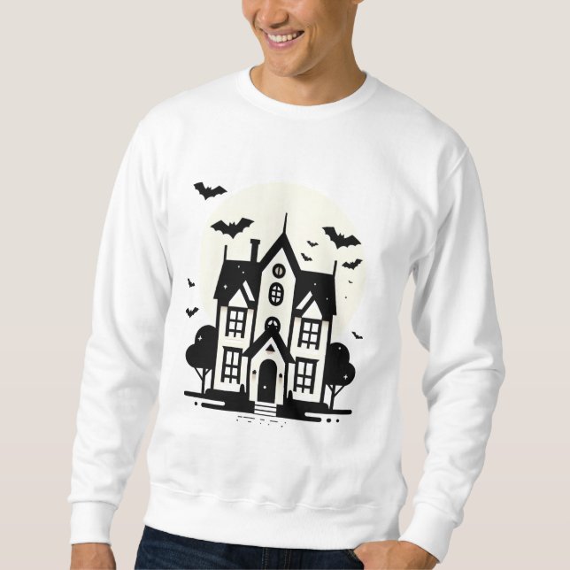 Moletom Dia das Bruxas de Spooky Haunted House (Frente)