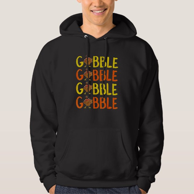 Moletom Dia de Ação de Graças do Peru Gobble Gobble Outono (Frente)