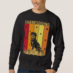 Moletom Dia de Ação de Graças Retro Rottweiler Cachorro Co
