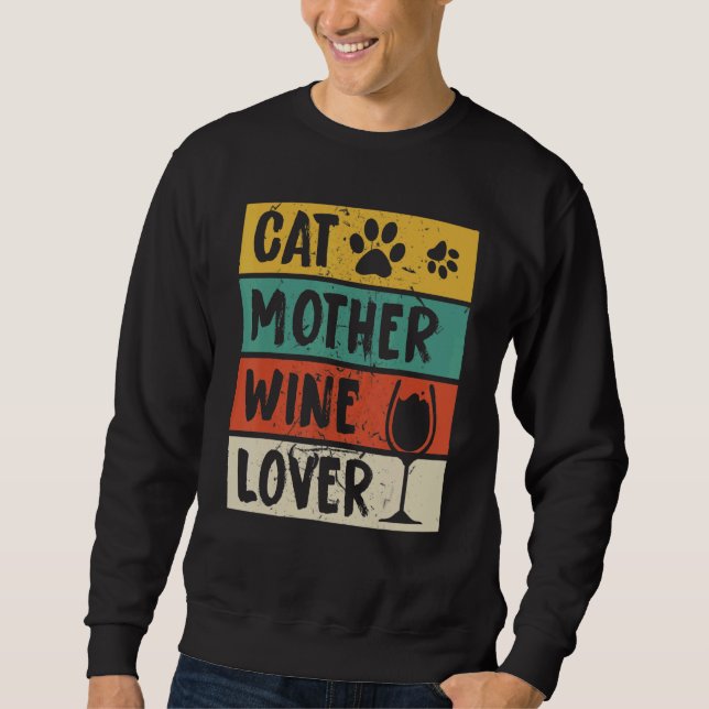 Moletom Dia de as mães de Pé de Vinho da Mãe de Gato (Frente)