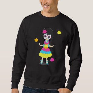 Moletom Dia De Los Muertos Caveira de Açúcar Para Meninas