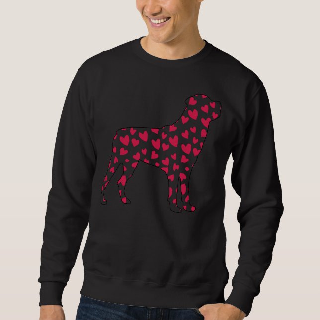 Moletom Dia de os namorados Rottweiler Corações (Frente)