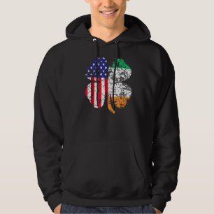 Moletom Dia de São Patrício Irish American Flag Shamrock M