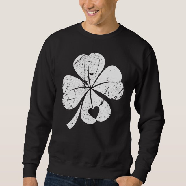 Moletom Dia de São Patrício Lucky Four Leaf Irish Shamrock (Frente)