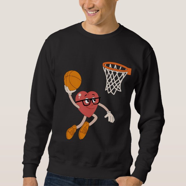 Moletom Dia dos Namorados Coração Afundando Basquete Fofo (Frente)