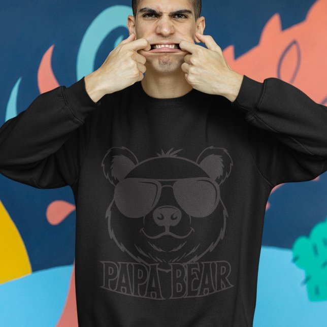 Moletom Dia dos Pais | PaBear | Black ON Black Modern (Criador carregado)