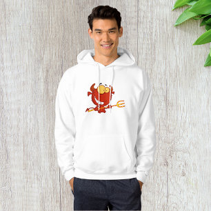Moletom Diabo Vermelho Segurando Um Hoodie Mens