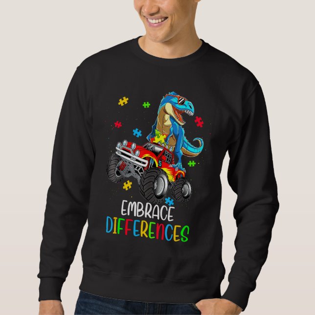 Moletom Diferenças de Embrace de Quebra-cabeça do Dinossau (Frente)