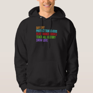 Moletom Diga Gay Proteja Crianças Trans Leia Livros Banido