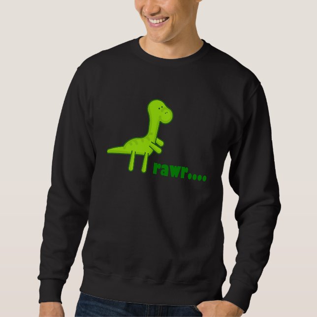 Moletom Dinosaur Cute Little Green Dino Says Rawr (Frente)