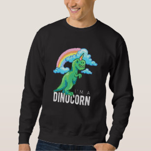 Moletom Dinossauro Bonito De 8 Bits Dinocorn Unicorn Paleo