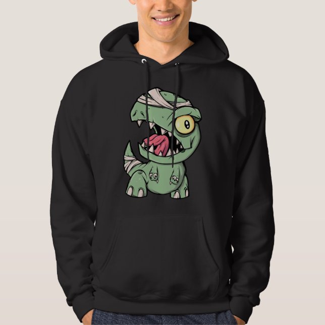 Moletom Dinossauro Rex Zumbi Para Meninos Múmia Halloween (Frente)