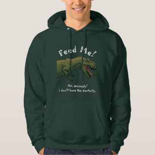 Moletom Dinossauro T-Rex me alimenta capuz de camisola mas