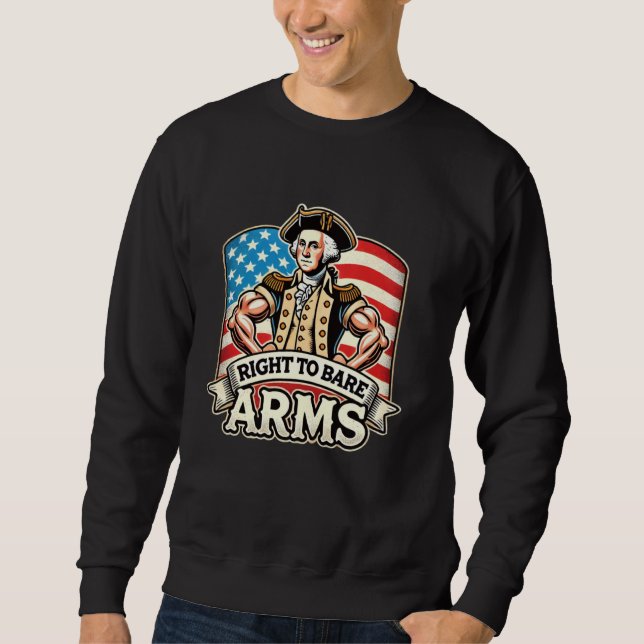 Moletom Direito à Bare Arms George Washington 4 de julho (Frente)