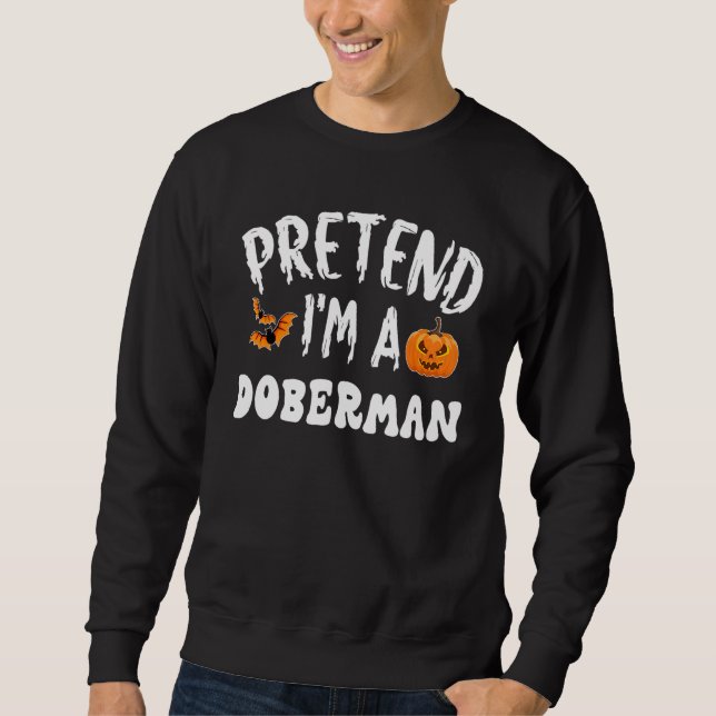 Moletom Disfarce de Doberman de Halloween para Homens e Mu (Frente)