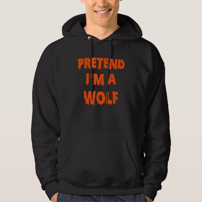 Moletom Disfarce de Lobo Falso no Halloween Preguiçoso Fác (Frente)