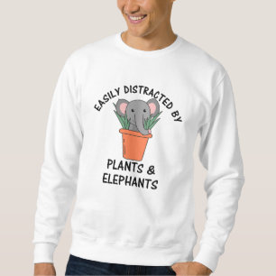 Moletom Distraído Facilmente Por Plantas E Vintage Elefant
