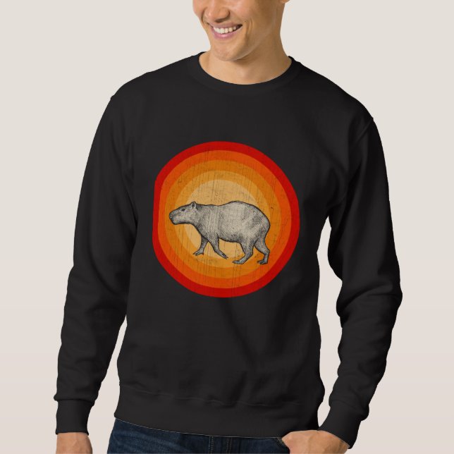 Moletom Distressed Capybara  Retro Style (Frente)