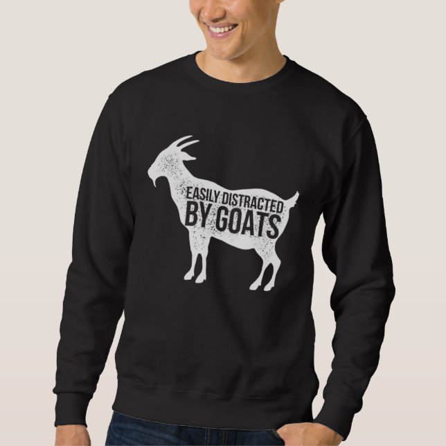 Moletom Distressed Quote Easily Distracted Retro Goats (Frente)