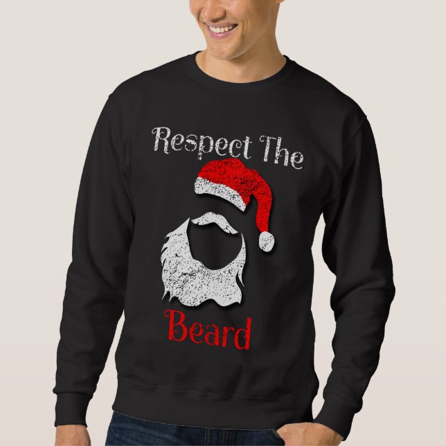 Moletom Distressed Santa Claus Respect The Beard (Frente)