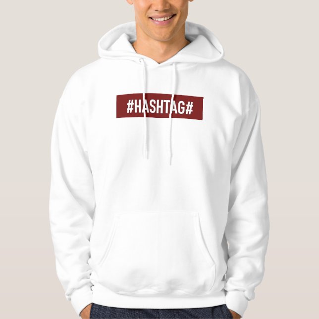Moletom DistrictOne Branco Homem “#HASHTAG# " (Frente)