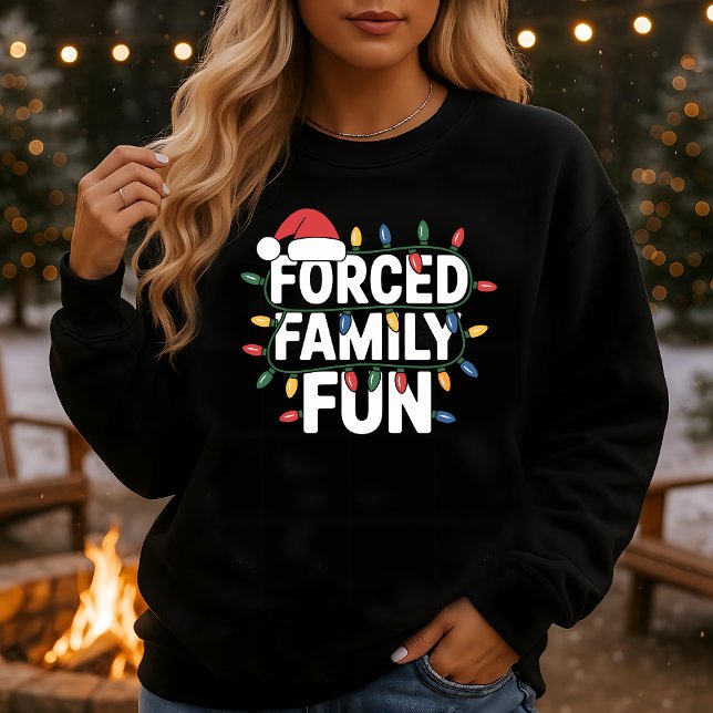 Moletom Diversão Familiar Forçada Luzes de Natal Engraçada (Criador carregado)