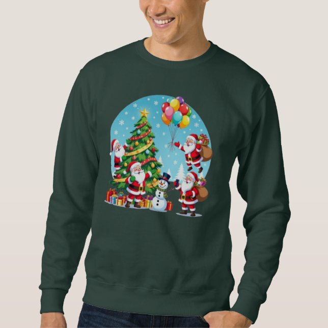 Moletom **“Diversão Natalina com Múltiplos Papais Noel – T (Frente)