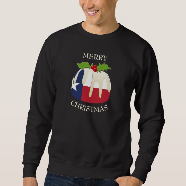 Moletom Diversão | TEXAS | Camisa-T de pudim de Natal (Frente)