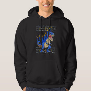 Moletom Diversão Ugly Hanukkah Sweater Menorasaurus Rex Di