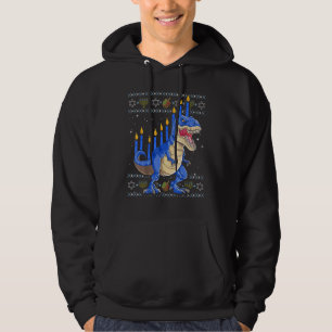 Moletom Diversão Ugly Hanukkah Sweater Menorasaurus Rex Di