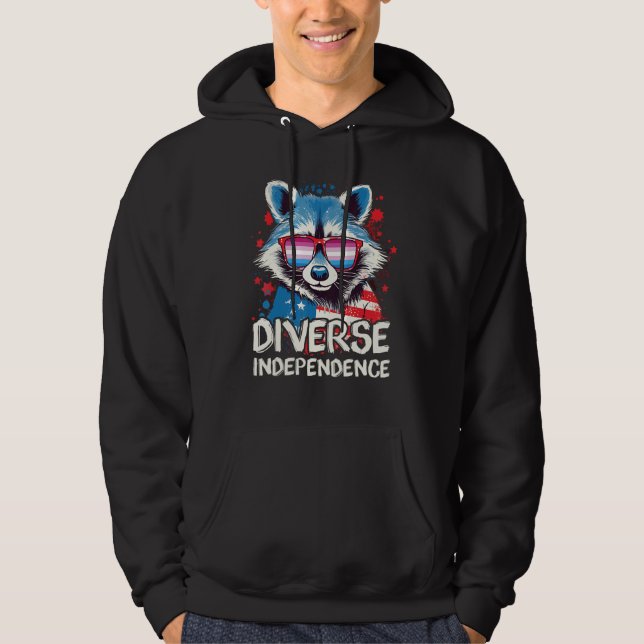 Moletom Diverse Independência  Guaxinim Óculos de Sol Bigê (Frente)