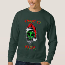 Divertido Papai Noel Alien Natal Quero Acreditar