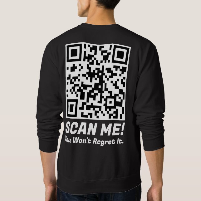 Moletom Divertido QR Escaneie-me! Piada Divertida de Arrep (Verso)