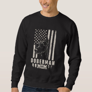 Moletom Doberman Dog Mamãe American Flag Presentes para Mu