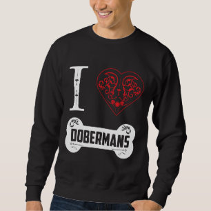 Moletom Doberman I Heart Dobermans Bone Ornaings
