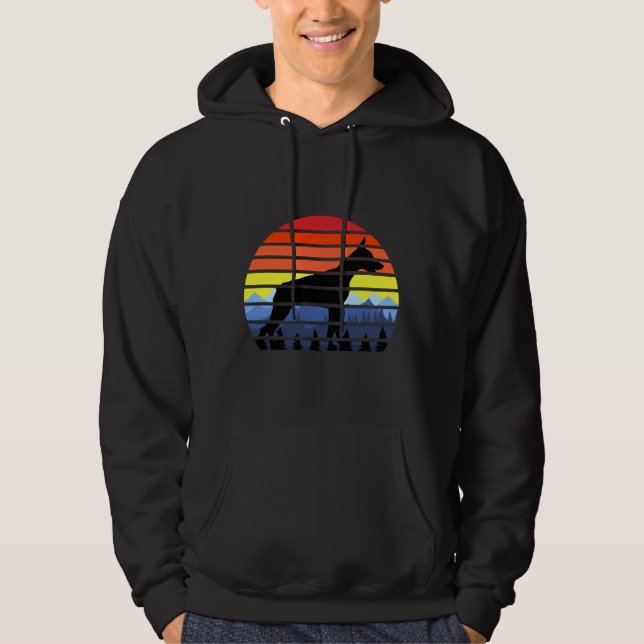 Moletom Doberman Pinscher Sunset Vintage Retro (Frente)