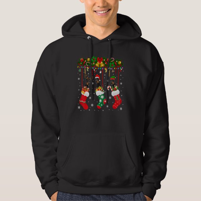 Moletom Dobermann Em Sock Xmas Reindeer Papais noeis Elf D (Frente)